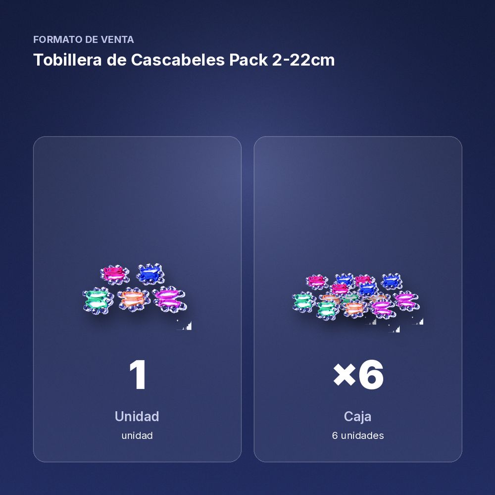 TOBILLERA DE CASCABELES PACK 2-22CM  - formato de venta: caja de 6