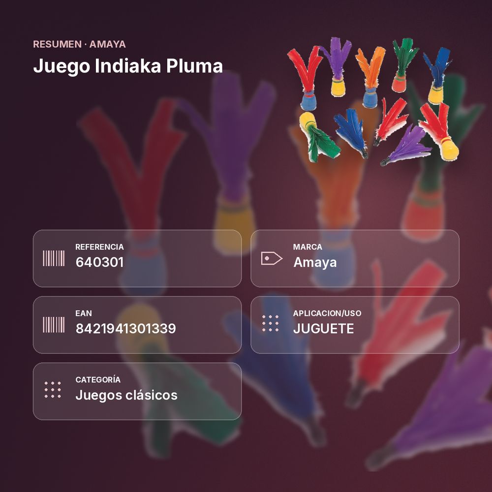 JUEGO INDIAKA PLUMA - resumen de atributos