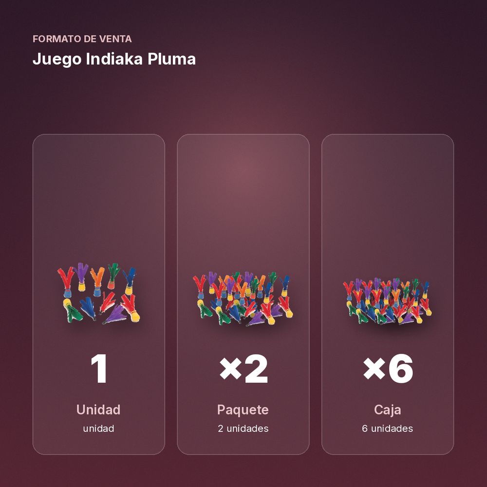 JUEGO INDIAKA PLUMA - formato de venta: paquete de 2, caja de 6