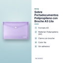 SOBRE PORTADOCUMENTOS POLIPROPILENO CON BROCHE A5 LILA - características principales