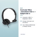 AURICULAR NILOX -MICROFONO USB-C + ADAPT USB-A - características principales