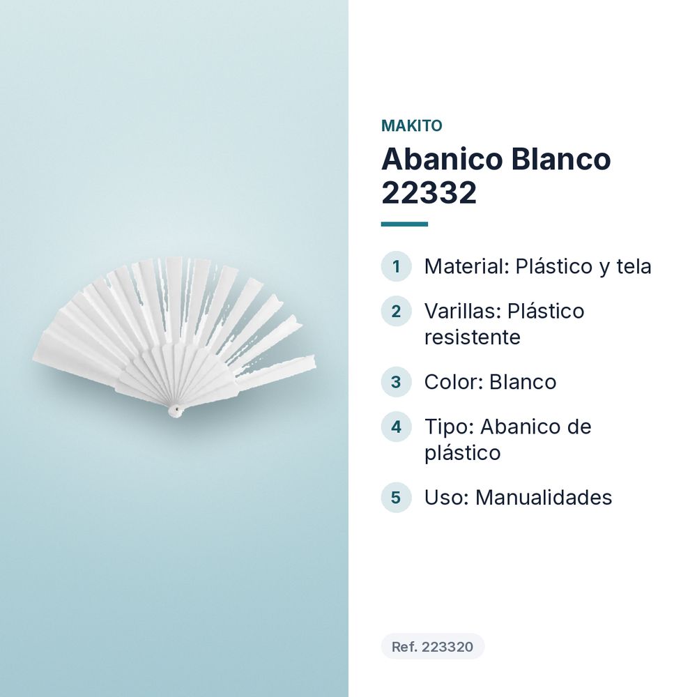 ABANICO BLANCO 22332  - características principales