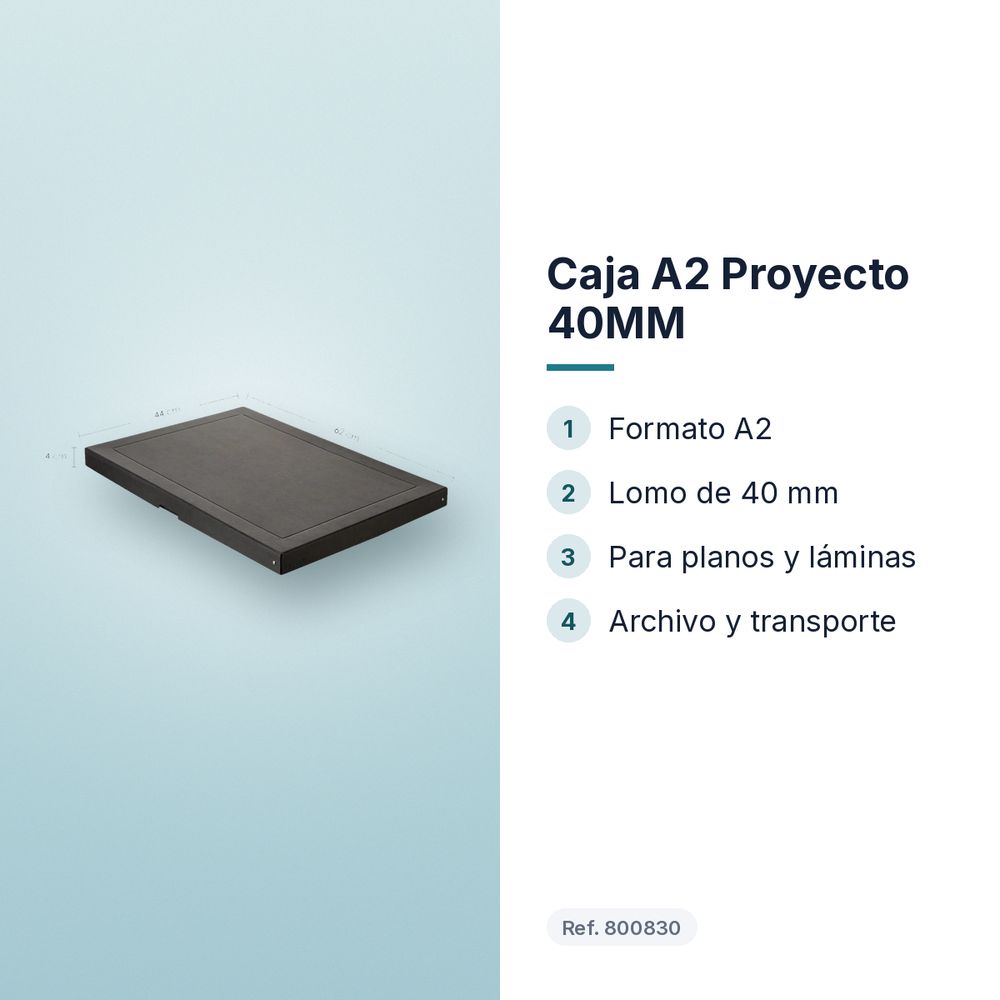 CAJA A2 PROYECTO 40MM - características principales