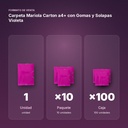 CARPETA MARIOLA CARTON A4+ CON GOMAS Y SOLAPAS VIOLETA - formato de venta: paquete de 10, caja de 100