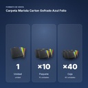 CARPETA MARIOLA CARTON GOFRADO AZUL FOLIO - formato de venta: paquete de 10, caja de 40