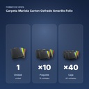 CARPETA MARIOLA CARTON GOFRADO AMARILLO FOLIO  - formato de venta: paquete de 10, caja de 40