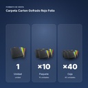 CARPETA CARTON GOFRADO ROJO FOLIO  - formato de venta: paquete de 10, caja de 40
