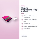 CARPETA POLIPROPILENO F ROJO SOLAPAS  - características principales