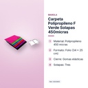 CARPETA POLIPROPILENO F VERDE SOLAPAS  450MICRAS - características principales