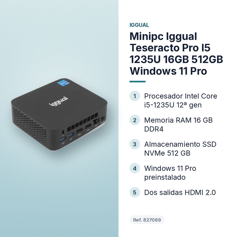 MINIPC IGGUAL TESERACTO PRO I5 1235U 16GB 512GB WINDOWS 11 PRO - características principales