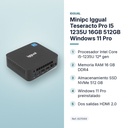 MINIPC IGGUAL TESERACTO PRO I5 1235U 16GB 512GB WINDOWS 11 PRO - características principales