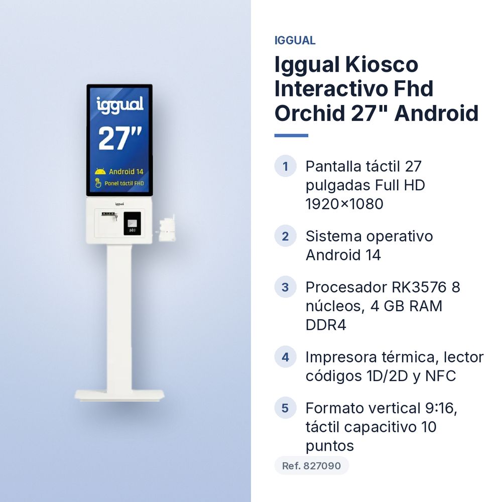 IGGUAL KIOSCO INTERACTIVO FHD ORCHID 27" ANDROID - características principales