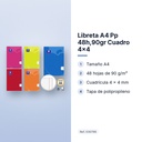 LIBRETA A4 PP 48H,90GR CUADRO 4X4  - características principales