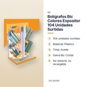 BOLÍGRAFOS BIC COLORES EXPOSITOR 104 UNIDADES SURTIDAS  - características principales