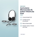 AURICULARES MONOAURALES RJ EALINK YHS34 LITE DUAL - características principales