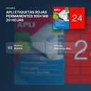 APLI ETIQUETAS ROJAS PERMANENTES 105x148 20 HOJAS - resumen de atributos