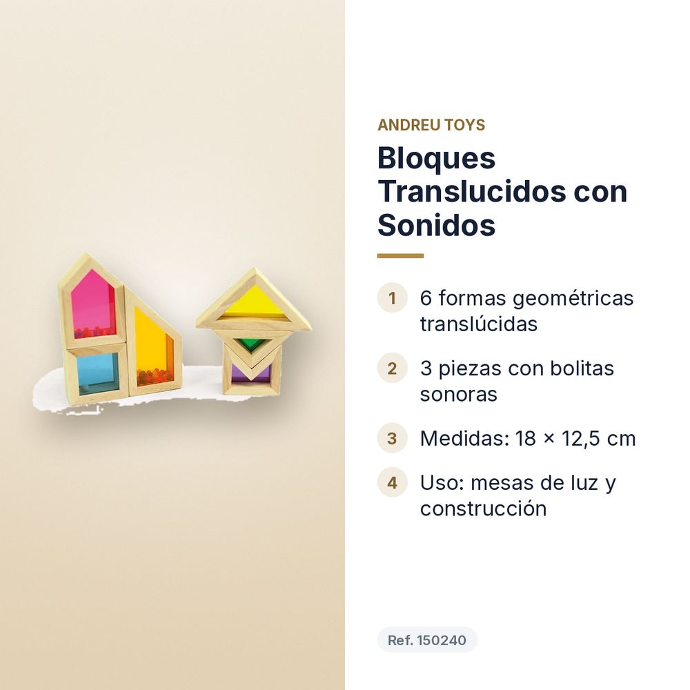 BLOQUES TRANSLUCIDOS CON SONIDOS - características principales