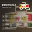 BLOQUES SENSORIALES DE MADERA CON ELEMENTOS NATURALES-TESORO - resumen de atributos