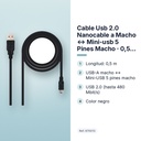 CABLE USB 2.0 NANOCABLE A MACHO ↔ MINI-USB 5 PINES MACHO · 0,5 M · NEGRO - características principales