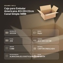 CAJA PARA EMBALAR AMERICANA 40×29×22CM CANAL SIMPLE 5MM - resumen de atributos