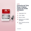 CARTUCHO DE TINTA NEGRO ORIGINAL CANON CLI-521BK 2933B001 - características principales