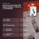 CARTUCHO CANON PGI-580 NEGRO ORIGINAL – PIXMA TS / TR 2078C001 - resumen de atributos