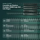 CANUTILLO DE PLÁSTICO OVALADO 10MM CAJA 100 UDS NEGRO - resumen de atributos