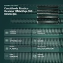 CANUTILLO DE PLÁSTICO OVALADO 12MM CAJA 100 UDS NEGRO - resumen de atributos