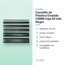 CANUTILLO DE PLÁSTICO OVALADO 22MM CAJA 50 UDS NEGRO - características principales