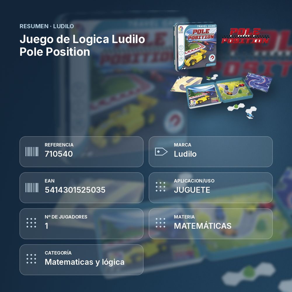 JUEGO DE LOGICA LUDILO POLE POSITION  - resumen de atributos
