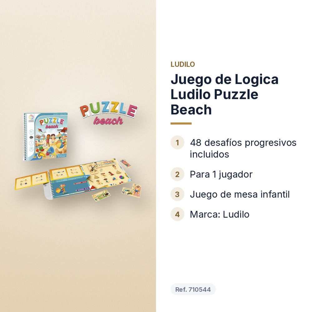 JUEGO DE LOGICA LUDILO PUZZLE BEACH  - características principales