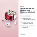 SET DE MÉDICO DE MADERA PARA MUÑECOS MINILAND - características principales