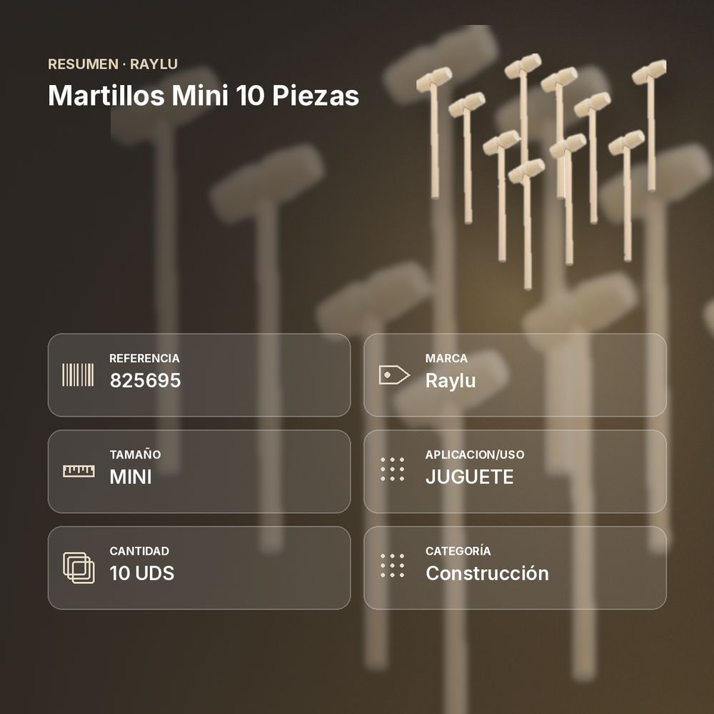 MARTILLOS MINI 10 PIEZAS - resumen de atributos