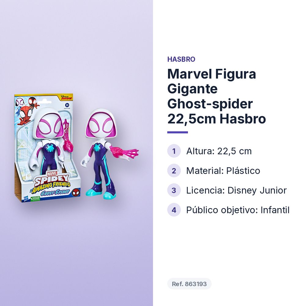 MARVEL FIGURA GIGANTE GHOST-SPIDER 22,5CM HASBRO - características principales