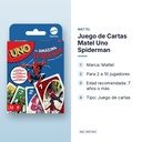 JUEGO DE CARTAS MATEL UNO SPIDERMAN - características principales