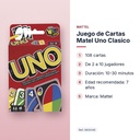 JUEGO DE CARTAS MATEL UNO CLASICO - características principales