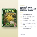 JUEGO DE MESA MERCURIO ESCAPA: EL MISTERIO DORADO - características principales