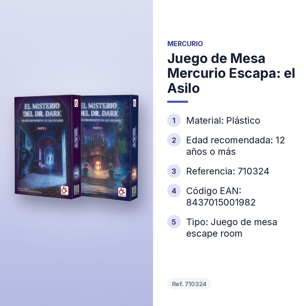 JUEGO DE MESA MERCURIO ESCAPA: EL ASILO - características principales