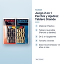 JUEGO 2 EN 1 PARCHÍS Y AJEDREZ TABLERO GRANDE - características principales