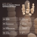 ROCAS DE MADERA NATURAL APILABLES 20 PIEZAS - resumen de atributos