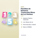 PLANTILLAS DE NÚMEROS TRASLÚCIDAS MESA DE LUZ HENBEA - características principales