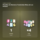 PLANTILLAS DE NÚMEROS TRASLÚCIDAS MESA DE LUZ HENBEA - formato de venta: caja de 4