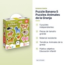 PUZZLE BANANA 5 PUZZLES ANIMALES DE LA GRANJA - características principales