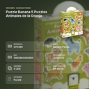 PUZZLE BANANA 5 PUZZLES ANIMALES DE LA GRANJA - resumen de atributos