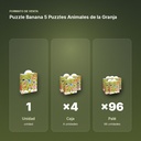 PUZZLE BANANA 5 PUZZLES ANIMALES DE LA GRANJA - formato de venta: caja de 4, palé de 96