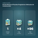 PUZZLE BANANA 9 PUZZLES PROGRESIVOS VEHÍCULOS DE CONSTRUCCIÓN - formato de venta: caja de 4, palé de 96