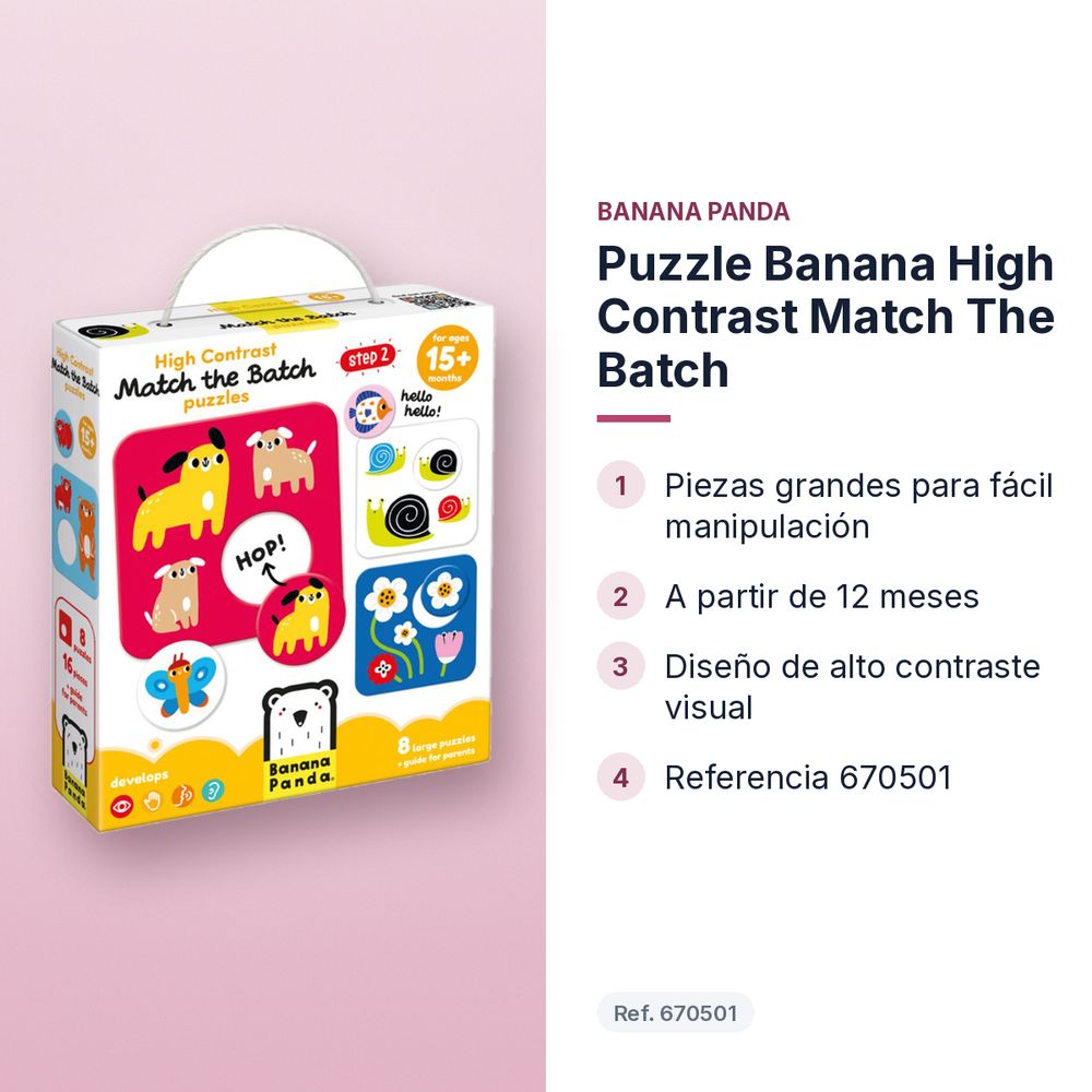 PUZZLE BANANA HIGH CONTRAST MATCH THE BATCH - características principales