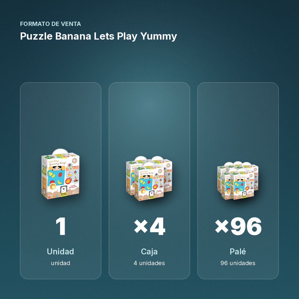 PUZZLE BANANA LETS PLAY YUMMY - formato de venta: caja de 4, palé de 96