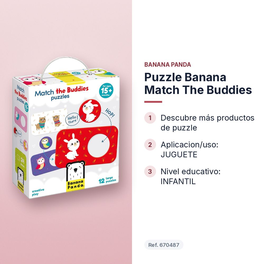 PUZZLE BANANA MATCH THE BUDDIES - características principales