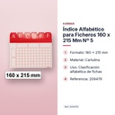 ÍNDICE ALFABÉTICO PARA FICHEROS 160 X 215 MM Nº 5 - características principales